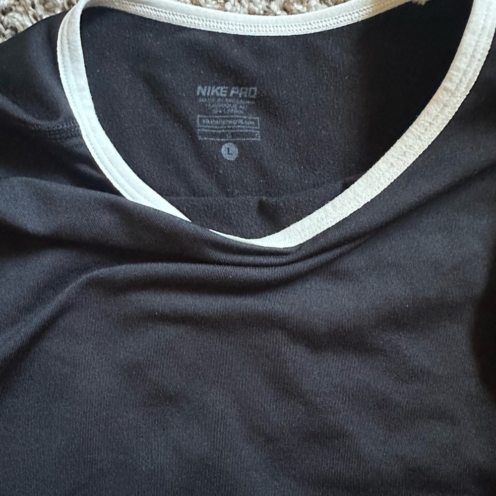 Nike Pro Black Tee with White Accents